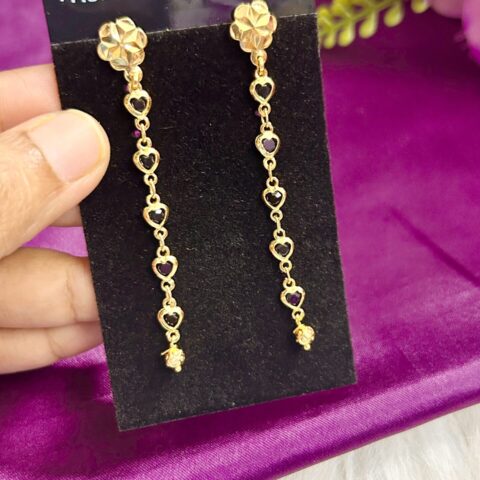 Black stone heartin shape Earrings