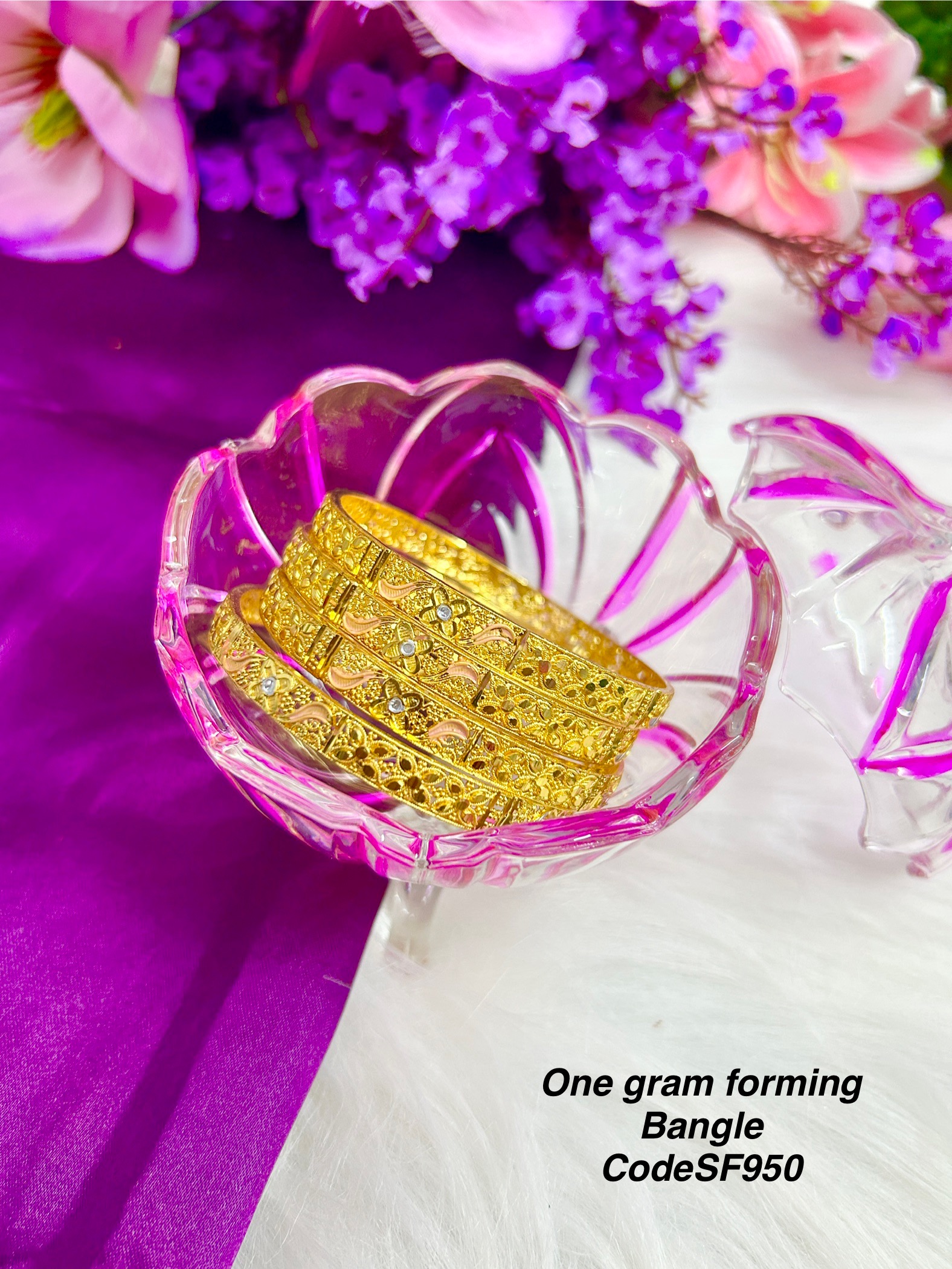 Gold forming bangle 3 tone 2